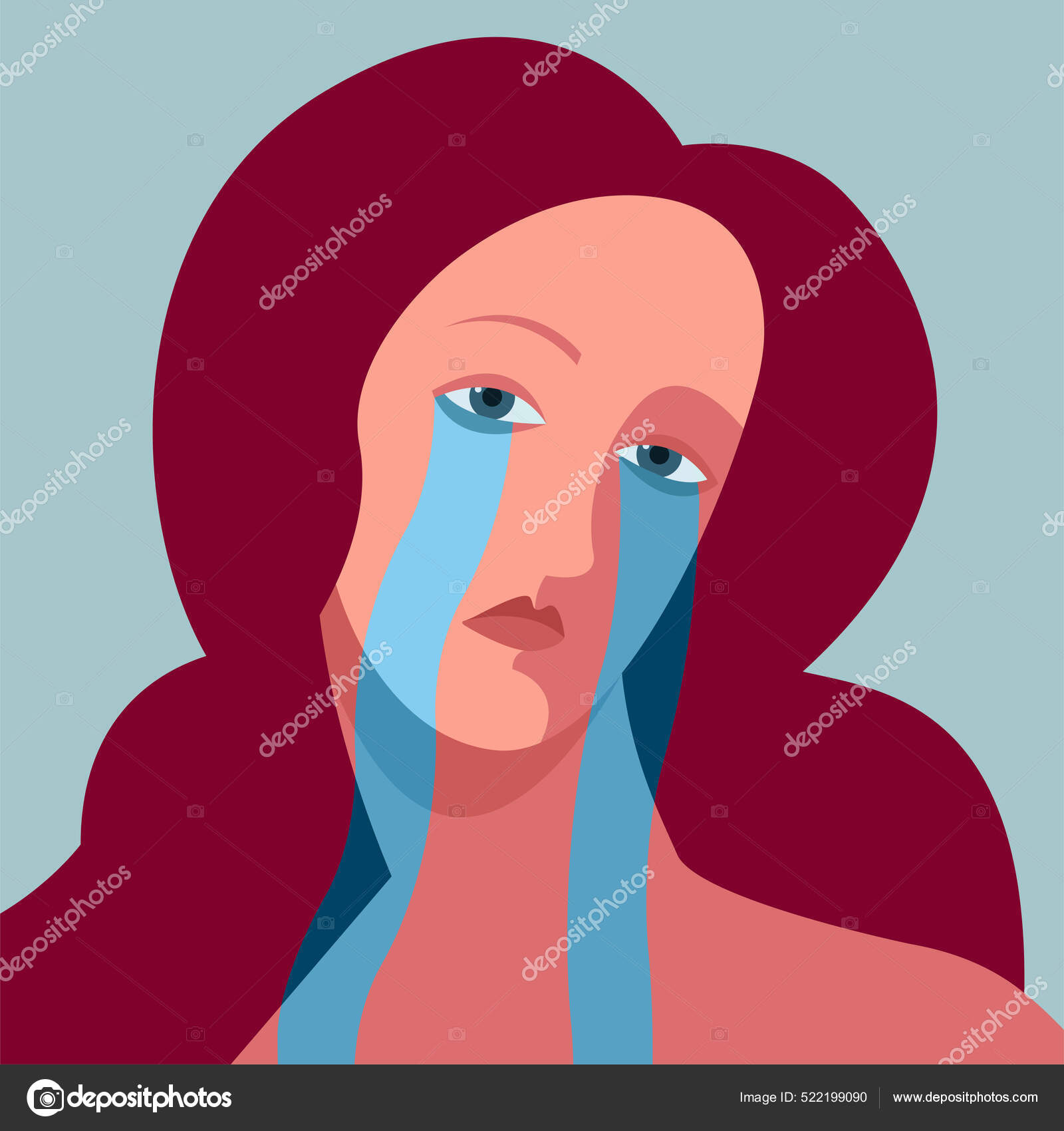 Mulher triste ilustração stock. Ilustração de perda, sozinho