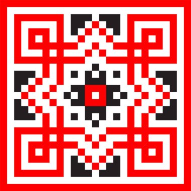 Beyaz arka planda izole edilmiş ulusal etnik halk Slav minimalist modeli. Geleneksel Ukrayna ve Belarus nakışı unsuru. dizayn ve dekorasyon ögesi olarak kullanışlı, yazdırma, dövme