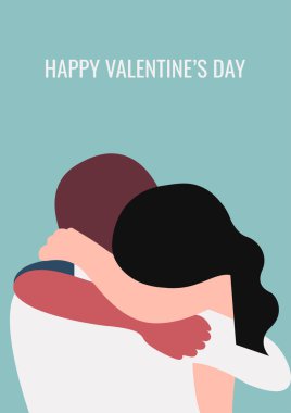 Vektör modası, birbirine aşık iki insanın pastel bir renk paletinde sarılışını gösteriyor. Sevgililer Günü veya Uluslararası Sarılma Günü için kullanışlı bir kart olarak, baskı, poster, web ve grafik tasarımı için.