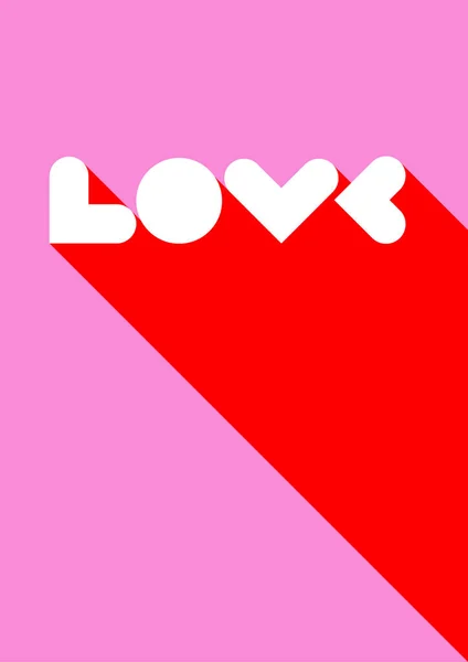 Vektor Minimalistisk Alla Hjärtans Dag Affisch Ordet Kärlek Från Vita — Stock vektor