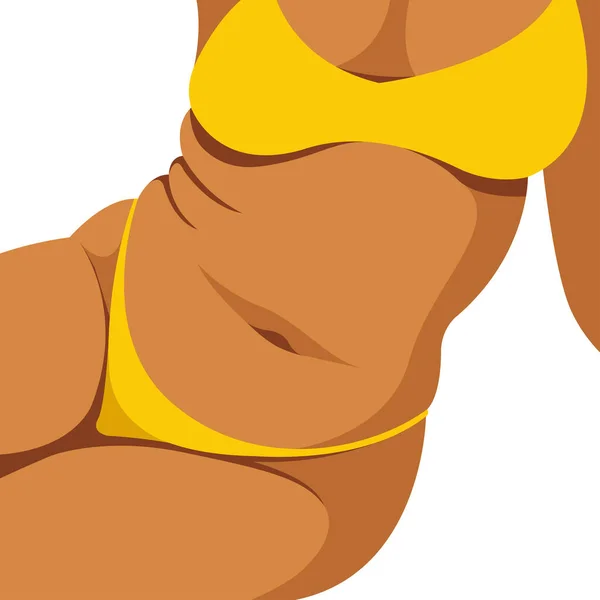 Illustrazione Tendenza Vettoriale Sul Tema Del Corpo Positivo Succosa Ragazza — Vettoriale Stock