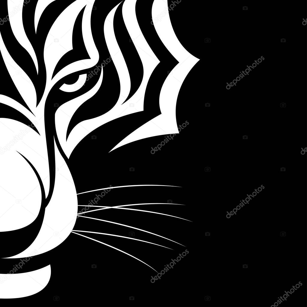 Download Digital Artwork Of Black Tiger Wallpaper | Wallpapers.com, image size:1024x1024