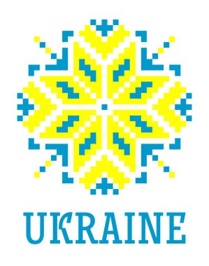 Ukrayna bayrağının sarı-mavi renklerinde, beyaz arka planda izole edilmiş Ukrayna 'nın Ukrayna minimalist deseni. 