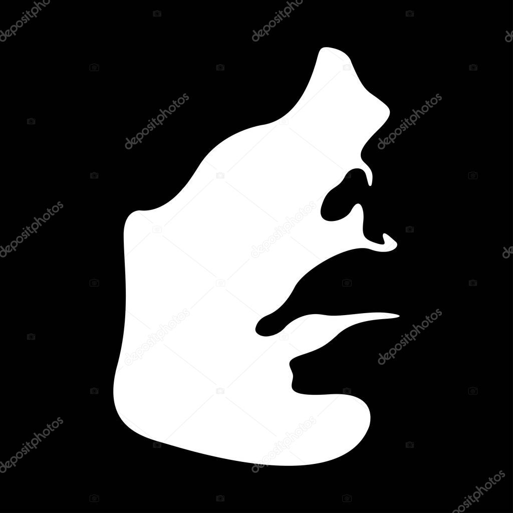 vector black and white illustration of a beautiful female face formed by a shadow. useful for advertising products for women, beauty salons, decorative and care cosmetics, logo, print, poster, design