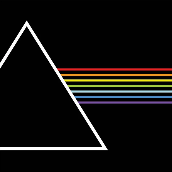 vector ultra minimalist universal logo. a stylized image of light passing through a prism and turning into a rainbow. useful for print, web, graphic design, posters, banners, business cards, t-shirts