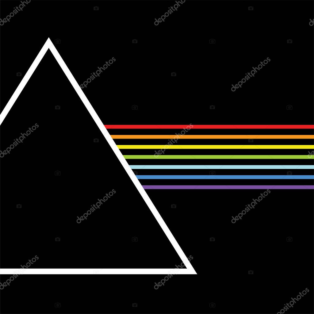 Vector ultra minimalist universal logo. a stylized image of light passing through a prism and turning into a rainbow. useful for print, web, graphic design, posters, banners, business cards, t-shirts