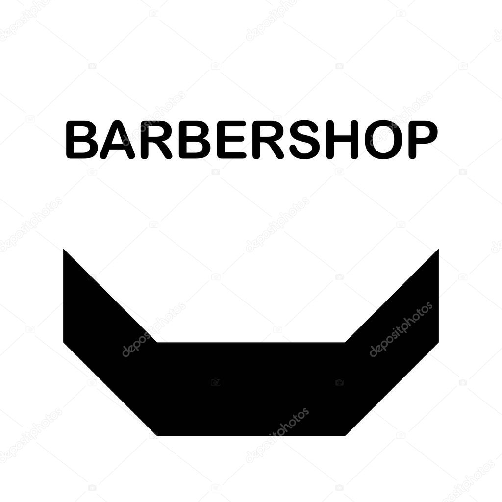 vector minimalist universal logo. a simple geometric figure resembling a stylish male beard. useful for barbershops, hairdressers, beauty salons. for print, web, graphic design, poster, banner, card.