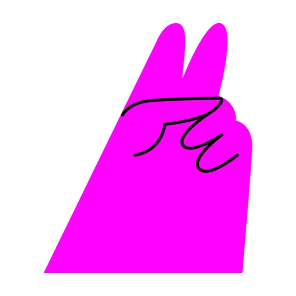 Vector Plat Ontwerp Illustratie Van Een Roze Hand Toont Het — Stockvector