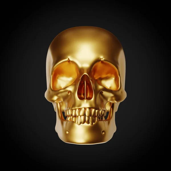 Gold Lux Skull Dark Theme — Stock Photo, Image