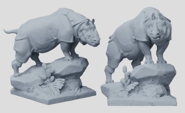 hayvan pozu 3D heykel oluşturma