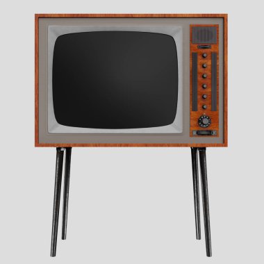 ahşap retro tv 3D görüntüleme