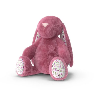Şirin pembe tavşan oyuncağı 3D görüntüleme