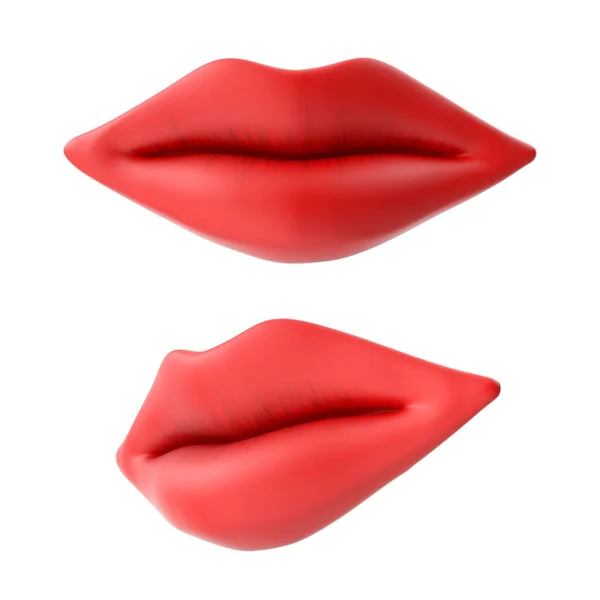 Rote Lippen Modell Rendering — Stockfoto