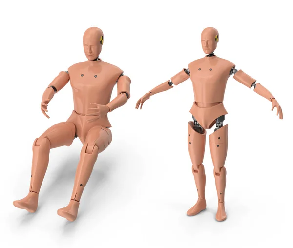 male crash test dummy 3d rendering