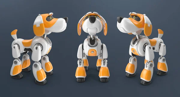 Robot Perro Poses Rendering — Foto de Stock