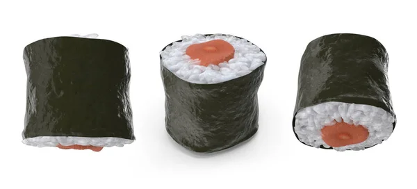 寿司三角セット3Dレンダリング — ストック写真