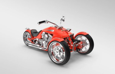 Kırmızı Trike Helikopteri 3D görüntüleme