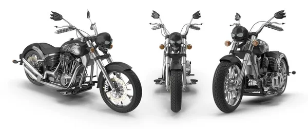 Siyah Ağır Motosiklet 3D görüntüleme