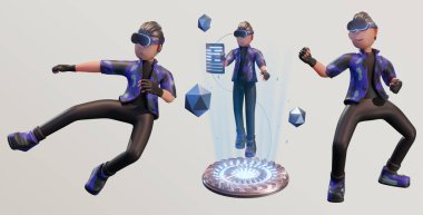 erkek dijital dünya karakteri poses3d oluşturma