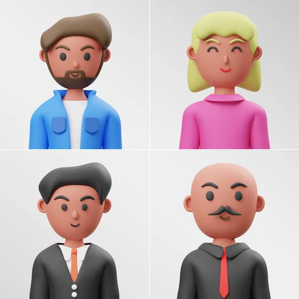Male Female Character Set Rendering — Stock Photo, Image