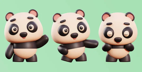 bebek panda 3 boyutlu poz veriyor