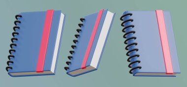 mavi defter dizaynı 3d oluşturma