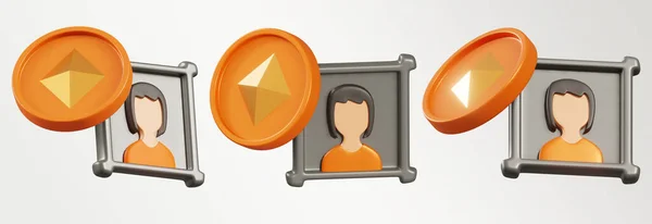 Crypto Icon Set Design Rendering — Stock Photo, Image