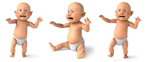 Design Personagem Desenho Animado Masculino Bebê Fundo Isolado Branco Renderização — Fotografia de Stock