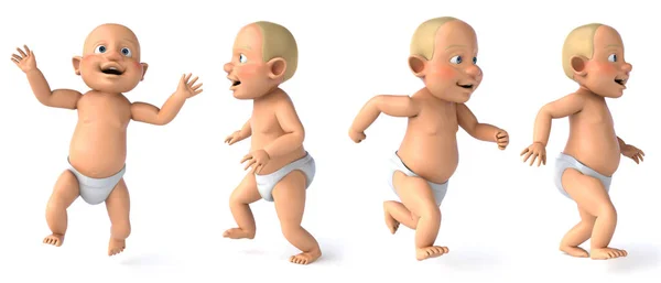 Design Personagem Desenho Animado Masculino Bebê Fundo Isolado Branco Renderização — Fotografia de Stock