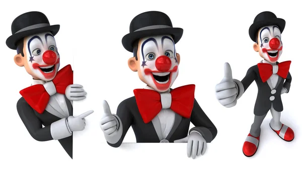 Clown Male Cartoon Character Design White Изолированный Фон Rendering — стоковое фото