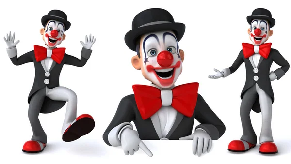 Clown Male Cartoon Character Design White Изолированный Фон Rendering — стоковое фото