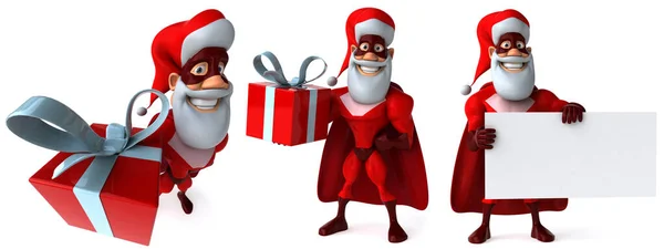 Santa Männlich Cartoon Figur Design Auf Weißem Isolierten Hintergrund Rendering — Stockfoto