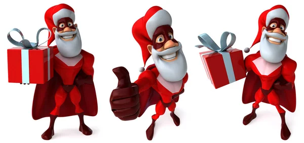 Santa Männlich Cartoon Figur Design Auf Weißem Isolierten Hintergrund Rendering — Stockfoto