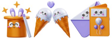 İzole edilmiş arkaplanda doğum günü simgesi ayarlandı