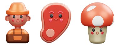 Tarla simgesi izole edilmiş arkaplan 3d biçimlendirmesinde ayarlandı