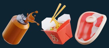 İzole edilmiş arkaplanda fast food simgesi ayarlandı