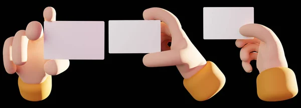 Hold Card Design Set Isolated Background Rendering — Stock Photo, Image