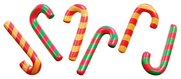 Kerstmis Snoep Pack Wit Geïsoleerde Achtergrond Rendering — Stockfoto