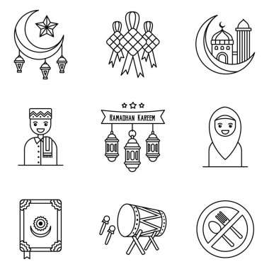  ramadhan simgesi vektör çizimi