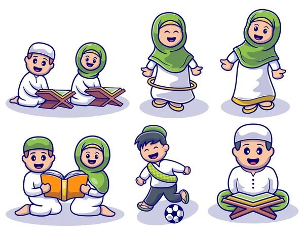 Ramadhan Icona Set Vettoriale Illustrazione — Vettoriale Stock