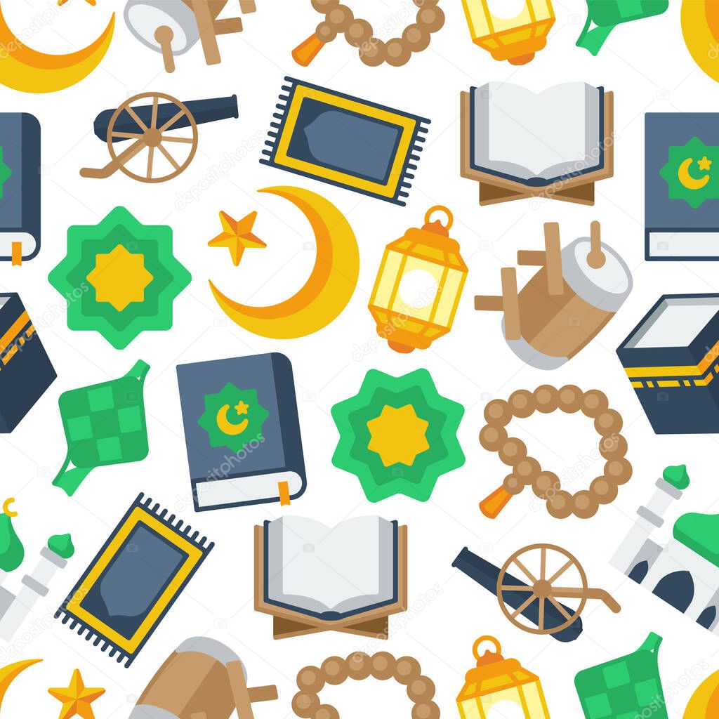  ramadhan icon set pattern vector illustration