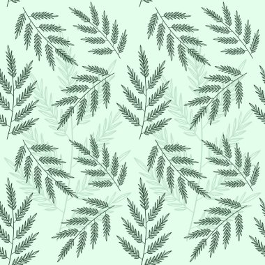 Çiçek ve yapraklı Çiçeksiz Desen çizimi