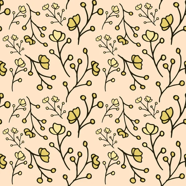 Квітковий Безшовний Візерунок Ілюстрація Квітами Листям — стокове фото