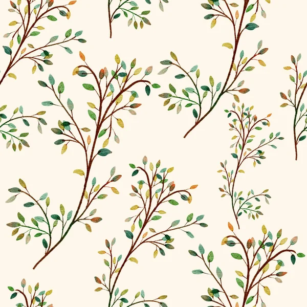 Квітковий Безшовний Візерунок Ілюстрація Квітами Листям — стокове фото
