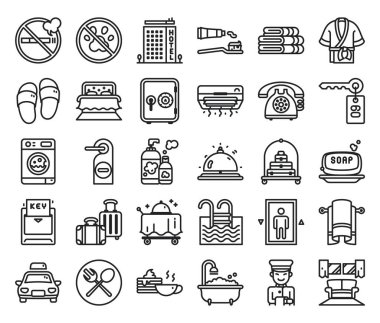 Vektör çizim Hotel Icon set