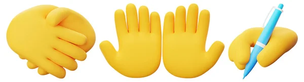 Hand Emoji Auf Weißem Isoliertem Hintergrund Rendering — Stockfoto