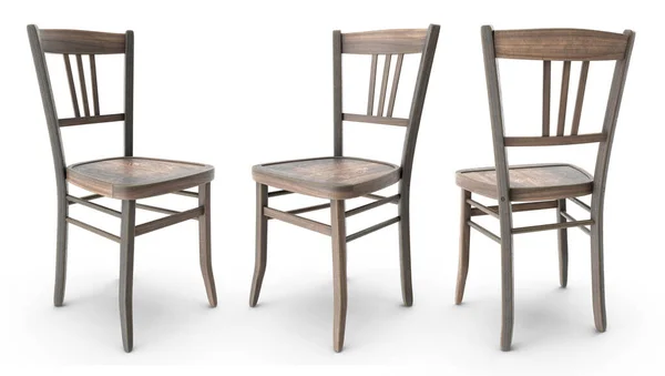 Beyaz izole arkaplanda kumaşı ve gölgeli 3D işlemeli modern vintage sandalye ve koltuk