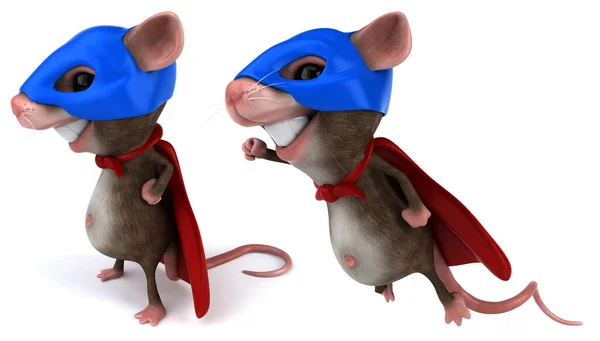 Funny Mice Cartoon Character Poses Set White Isolated Background Rendering — Stock Photo, Image