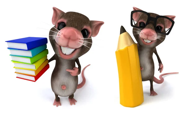 Legrační Myši Kreslený Znak Představuje Sadu Bílém Izolovaném Pozadí Vykreslování — Stock fotografie