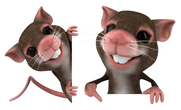 Funny Mice Cartoon Character Poses Set White Isolated Background Rendering — Stock Photo, Image